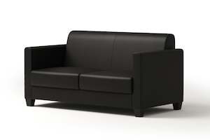 Sofa: Charleston 2 Seat Sofa - Black PU