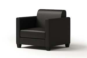 Sofa: Charleston 1 Seat Sofa - Black PU