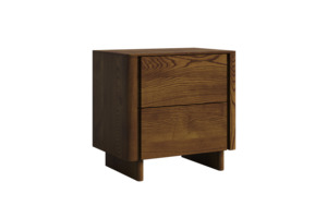 Bedside Tables: Elm Wide 2 Drawer Bedside Table