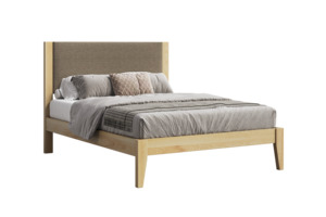 Bedside Tables: Naseby Padded Bed Frame - Ash