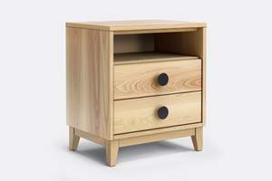 Naseby 2 Drawer Bedside with Box - Ash