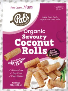 Organic Savoury Coconut Rolls Sour Cream and Onions - Cocavo
