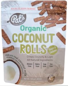 Products: Organic Coconut Rolls Ginger & Cinnamon 140g - Cocavo