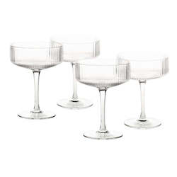 Ribbed Cocktail Coupes - Set of 4