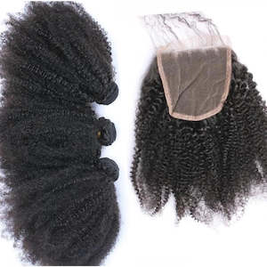 Hair Bundles: Afro Kinky Curly Bundles with Closure