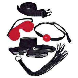 Bad Kitty 8 Piece Bondage Set Black P1213 - Cocobella