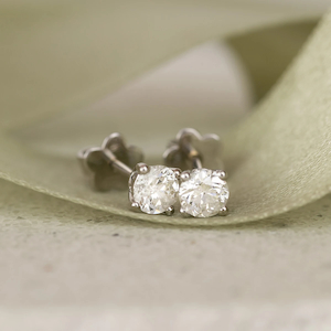 Polly - 18ct white gold diamond earrings - Coco Florence