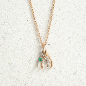 Products: Ana - An antique 14ct gold and platinum double wishbone pendant  - Coco Florence