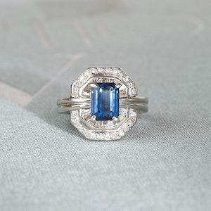 Products: Alejandra - Platinum & Diamond Sapphire Ring - Coco Florence