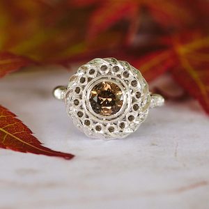 Products: Ava Ring - White Gold & Diamond Ring - Champagne Diamond