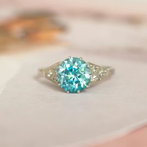Products: Avery - Platinum Diamond & Zircon Ring - Coco Florence