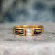 Polina - 14ct yellow gold with black enamel and diamond ring - Coco Florence