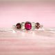 Rosa - Handmade 18 Carat White Gold Garnet & Diamond Ring