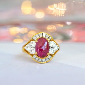 Zozo - 18-carat yellow gold ruby and diamond ring - Coco Florence