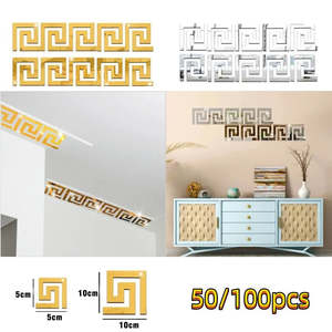 Best Sellers: 100/50pcs Geometric 3D Mirror Wall Decals - Self Adhesive, Appliances, Furniture & Wall Decals (Choose Colour & Pieces)