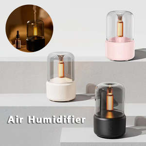 Exotic Candles Aromatherapy Diffusers Reed Electric: Atmosphere Light Humidifier Candlelight Aroma Diffuser Portable 120ml Electric USB Air Humidifier Cool Mist Maker Fogger 8-12 Hours With LED Night Light