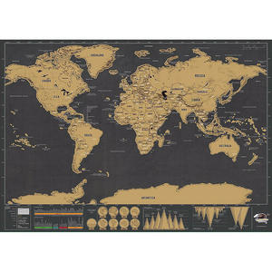 Furniture Living Dining: Personalized Black Scratch Off Art World Map Poster Decor Large Deluxe Poster Edition Travel