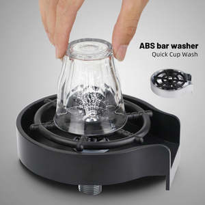 Kitchen Must Have Handy Tools: Bar Counter Cup Washer Sink High-pressure Spray Automatic Faucet Coffee Pitcher Wash Cup Tool Kitchen