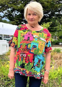 Womens Tops Nz: Vivid Mexican Landscape Top