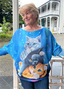 Womens Tops Nz: Italian Blend Colorful Bat Wing Tops