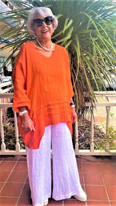 Womens Tops Nz: Classic Linen V-neck Top