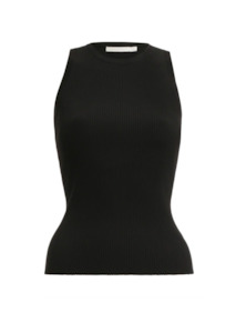 Tropicana Knit Racer Tank (Black)