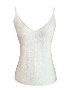 Knitwear: Cotton Camisole (White Sand)
