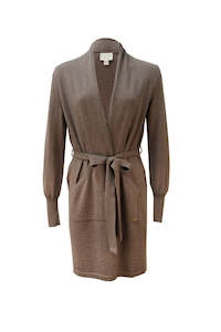 Knitwear: Long Cardigan (Walnut)
