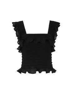 Illuminate Lace Frill Cami (Black)