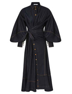 Dresses: SPECIAL ORDER Denim Wrap Maxi Dress