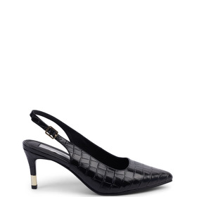 Estelle Slingback (Black Croc)