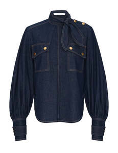 Denim Cargo Blouse