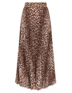 Sunray Pleated Skirt (Leopard)