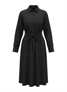 Dresses: BEATRICE SHIRT DRESS - BLACK