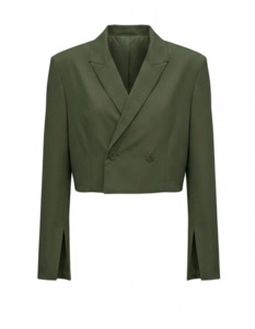 Celia Cropped Blazer (khaki)