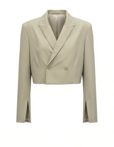Celia Cropped Blazer (Stone)