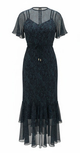 Flutter Gown (Blue Hibiscus)