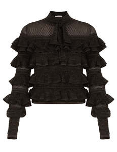 SPECIAL ORDER Rebellion Frill Tie Neck Top