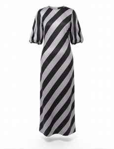 Charmaine Revley: Olivia Dress (Black/Lilac Stripe)