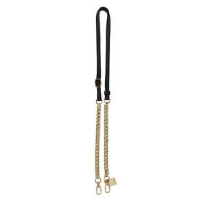 Feature Chain Strap (Gold Curb + Black Leather)
