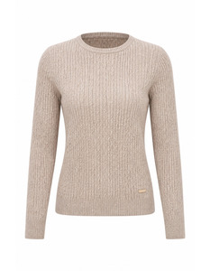Crew Neck Cable Jumper (Sand Texture)