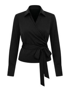 Megan Cropped Shirt (Black)