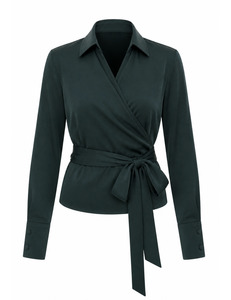 Megan Cropped Shirt (Emerald)
