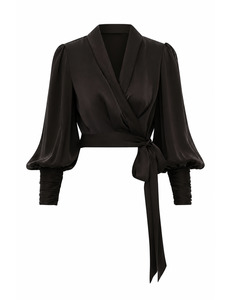 Silk Wrap Top (Bitter Chocolate)