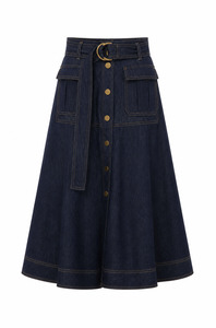 Denim Midi Skirt (Harbour Blue)
