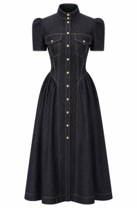 Denim Corset Midi Dress
