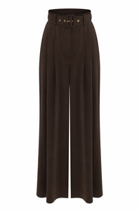 Silk Tuck Pant (Bitter Chocolate)