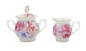 Sugar Bowl & Creamer Jugs: ​Sugar & Creamer set - Peony
