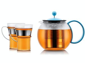 Glass Teapots: Bodum Assam Teapot Set - Blue