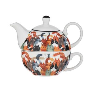 Ceramic & Porcelain Teapots: Ashdene Quirky Cats Tea Pot For One